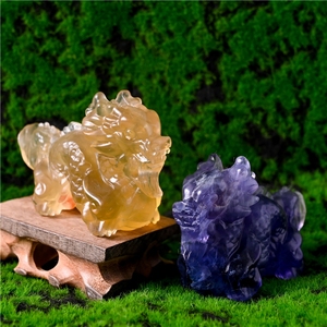 สินค้ามาใหม่ คริสตัลฟลูออไรต์สีรุ้ง รูปมังกรจีนแกะสลัก สำหรับตกแต่ง - Product Image 5