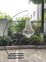 Arche de mariage de luxe LANJO, structure en fer robuste, support pour suspension de lustre, crochet de fond