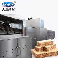 Ligne de production de gaufrettes automatique électrique/gaz, machine à snacks, équipement de cuisson en acier inoxydable 304, haute capacité, prix usine