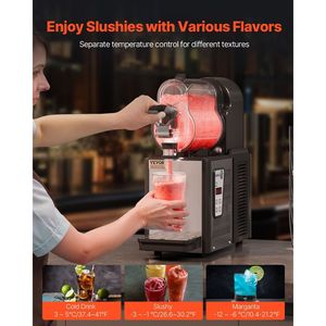 Commercial 330W 3L Single Bowl Stainless Steel Slush <b>Drink</b> Maker Automatic Home Frozen Black Slush Machine Temperature - Product Image 3