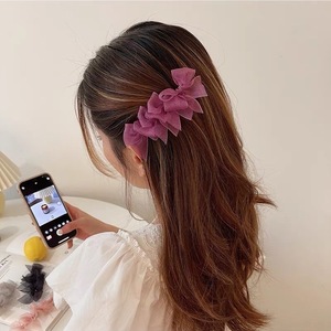 <b>Bow</b> hair <b>clip</b>, Korean style, black lace gauze, super fairy-like, trendy Japanese girly side hair <b>clip</b>. - Product Image 2