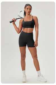 Soutien-gorge de sport croisé pour femme, col carré, avec coussinets amovibles, respirant, maintien moyen, pour le yoga et la gym, vente en gros - Product Image 5