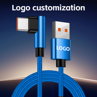 Câble de charge rapide USB Type-C vers Type-C à double coude 90 degrés avec gaine en nylon, haute performance