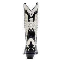 Bottes de cowboy occidentales tendance avec logo personnalisé, motif brodé de grande taille, bottes occidentales tendance