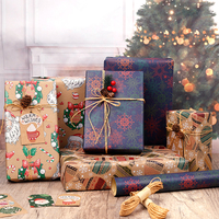 Juego de papel de regalo multipatrón con temática navideña, 50*70cm, personalizable, papel de regalo decorativo para festivales