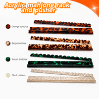 Support de Mahjong en Acrylique Vert Perle de Luxe, Épais, Forme en U / Version à Base Plate, Magnétique, 20 Pouces, Ensemble de 4 Supports de Mahjong