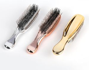 Vente en gros, shampoing démêlant par galvanoplastie, brosse de <span class=keywords><strong>massage</strong></span> du cuir chevelu, poils souples en nylon, peigne à cheveux secs et humides pour femmes et hommes - Product Image 4