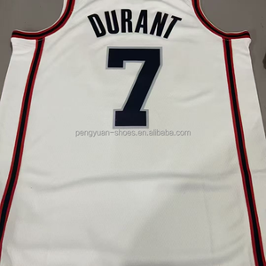 Ready to Ship Houston Kevin Durant Red Jersey basket kualitas terbaik - Product Image 3
