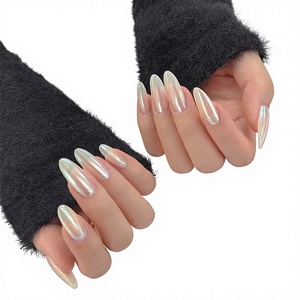 <span class=keywords><strong>Uñas</strong></span> Postizas <span class=keywords><strong>Elegantes</strong></span> de Acrílico con Forma de Almendra, Cobertura Completa, Hechas a Mano, Estilo Simple, Proveedor OEM ODM, Longitudes Larga/Corta/Media - Product Image 5