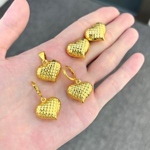 Collar con Colgante de Corazón Estilo Vintage Chapado en Oro de 24K JXX, Joyería de Latón de Nuevo Estilo para Niños - Product Image 2