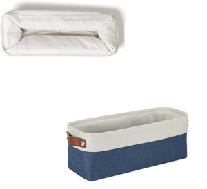 Contenitore Pieghevole Ecologico Rettangolare, Grande Organizzatore Intrecciato per Vestiti e Giocattoli, Cesto in Corda di Cotone con Manici in Pelle - Product Image 2