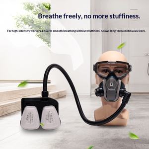 Masque <span class=keywords><strong>à</strong></span> gaz demi-visage en silicone avec double <span class=keywords><strong>filtre</strong></span> pour la protection contre les pulvérisations chimiques, la peinture et la poussière - Product Image 3