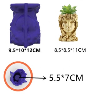 E-0006 Nieuwe Godin Meisje Vetplant Bloempot Silicone Mal Handleiding Beton Keramiek Potplanten Clay Mould Resin Ambachten - Product Image 5