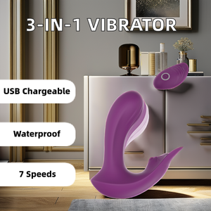 Drop Shipping 3-in-1 USB-betriebener realistischer weiblicher G-Punkt-Dildo <span class=keywords><strong>vibrator</strong></span> mit Zungen lecken und Slap-Klitoris stimulation - Product Image 2