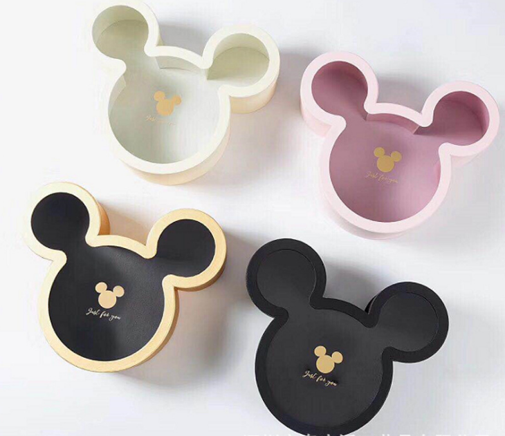 Boîte cadeau en forme de fleur Mickey Mouse, pour rangement motif floral, coffrets pour cadeaux à la main