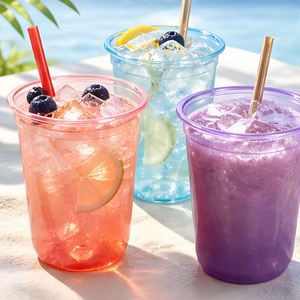 Gobelet à café jetable en plastique transparent de qualité alimentaire en forme de U coloré avec couvercle, logo personnalisé pour les fêtes d'anniversaire - Product Image 3