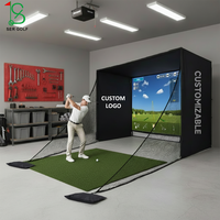 Enceinte de simulateur de golf personnalisable et étanche 10x9ft avec cadre en aluminium et écran HD double couche anti-impact pour simulateur de golf