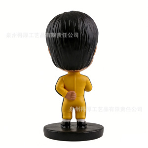 Custom Kung Fu <b>Bobblehead</b> Resin Figurine Yellow Suit Martial Arts Master Decorative Ornament Business Gift Fujian Made - Product Image 1