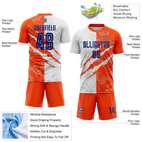 Maillot de football d'équipe personnalisé avec logo et nom du joueur, impression par transfert thermique, 100% polyester, imperméable, léger, respirant