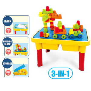 Éducatif DIY Construction jouet multifonctionnel écriture peinture bureau enfants bloc de construction Table avec <span class=keywords><strong>espace</strong></span> de stockage - Product Image 3