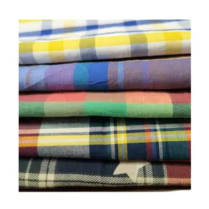 Bales good quality cut pieces textiles 100% cotton yarn dyed check fabrics shirting fabrics