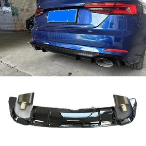 Pour Audi A5 2017-2020 : Kit Carrosserie Diffuseur de Pare-chocs Arrière, Lame de Pare-chocs Arrière, Embout d'Échappement Arrière, Accessoires Auto - Product Image 3
