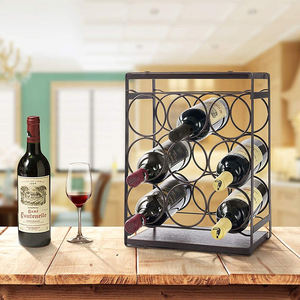 ชั้นวางไวน์ทำจากไม้โลหะทันสมัยทันสมัยทันสมัยทันสมัยสำหรับใช้ในครัวโต๊ะทานอาหารเย็นที่เก็บไวน์ - Product Image 2