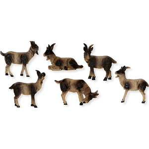 ZICOM Germany <b>Nativity</b> Accessory <b>Set</b> of 6 Goats 5.6 cm Height Compatible 11-13 cm Christmas Figures Model 9069-T091-12 - Product Image 1