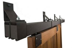 Kit de quincaillerie robuste WEKIS en laiton pour porte de grange coulissante, accessoires durables en acier et alliage de zinc pour porte de grange extérieure, avec vis - Product Image 2