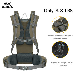 Sac à dos de randonnée Gbaz Force, cadre léger de 3,3 lb, bretelles réglables, design ergonomique, vert Ranger, unisexe, utilisation en extérieur - Product Image 1