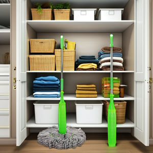 סחבת שטוחה 360 מעלות עם ידית נשלפת, סחיטה עצמית, ללא צורך בשטיפה ידנית, סיבוב חופשי, חוסכת מים, הפרדה בין רטוב ליבש, מנקה רצפות - Product Image 3