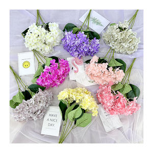 Decoraciones DE BODA artificiales 5 cabezas de flores de hortensia 3D de tacto <span class=keywords><strong>real</strong></span> - Product Image 1