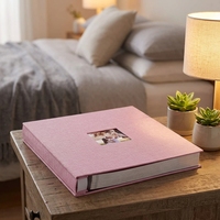 Album photo vintage en PVC, coton et lin, auto-adhésif, avec reliure thermique, pour scrapbooking, couverture rigide, vente en gros