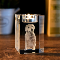 Support de bougie en cristal transparent personnalisé, bougeoir en verre fait main pour la décoration de la maison et des mariages