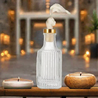 Diffuseur de parfum de luxe en verre avec bouchon en liège, forme ronde, boîte estampée à chaud