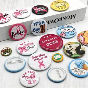 Badge en métal holographique de 2,25 pouces, personnalisé, plaqué étain, pour la création de badges, motif photo personnalisé tendance - Product Image 4