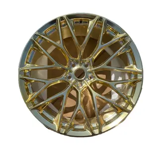 Yufei roda tempa 19 inci 5x120 kustom roda pelek dipoles emas cocok untuk mobil reparasi roda hub