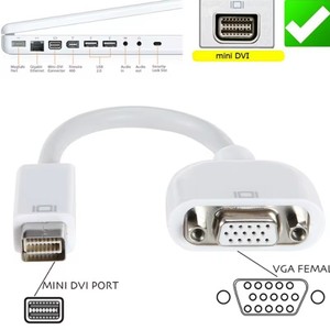 Cable de video Mini DVI macho a VGA hembra de 10 cm, adaptador convertidor de cable de <span class=keywords><strong>MacBook</strong></span> antiguo a <span class=keywords><strong>TV</strong></span> HD. - Product Image 5