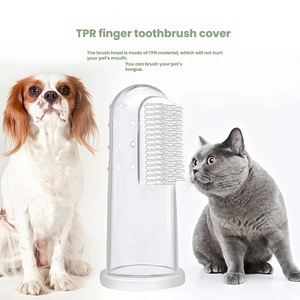 Kit dentaire pour animaux de compagnie : brosse à dents double tête, 2 brosses à doigts, <span class=keywords><strong>dentifrice</strong></span> vanille, anti-plaque et tartre, haleine fraîche pour chiens et chats, 70g, OEM ODM - Product Image 4