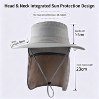 Chapeaux de soleil en nylon Wins Flying pour activités de plein air, pêche, respirants, à large bord, type bob, protection UV estivale, chapeau de safari avec rabat pour le cou