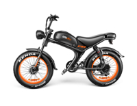 Vélo électrique tout-terrain EMOKO C93 pour homme et femme, pour la plage, la neige, la montagne, double moteur, jantes orange de 20 pouces