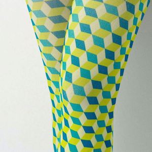 Medias de compresión con estampado geométrico tridimensional a cuadros, opacas, de poliéster/algodón, estilo ruso, para todos. - Product Image 5