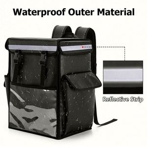 กระเป๋าเป้สะพายหลังแบบมีช่องเก็บความร้อน Eiomrpsible Therwall สำหรับใส่อาหาร แบรนด์สั่งทำพิเศษ  กระเป๋าส่งอาหารฟอยล์อะลูมิเนียม  กระเป๋าเป้สะพายหลังสำหรับเครื่องดื่มเคลื่อนที่ ทำจากผ้าใบ PVC - Product Image 5