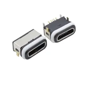 IP67 Không Thấm Nước Usb Nối Nữ Micro 5P USB Nối 4PIN DIP Pin Nữ Nối Với Vòng Chống Thấm Nước