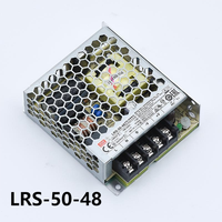 Meanwell-fuente de alimentación conmutada para equipos de comunicación Industrial, LRS-50-48, 48V, 1.1A, 50W, Mean well