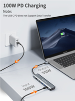 CableCreation 7-in-1 USB C Hub 4K untuk Adaptor Multiport Gigabit Ethernet 100W PD 2 USB 3.0 Pembaca SD/TF Paduan Aluminium Laptop