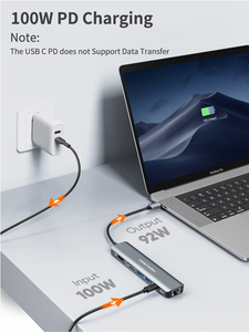 7 1 <span class=keywords><strong>USB</strong></span>-C HUB Adapter Dock di động HDMI 4K 60Hz 1000M Ethernet 2 cổng 3.0 <span class=keywords><strong>USB</strong></span> 100W PD SD/TF Đầu Đọc Thẻ máy tính xách tay mới OTG - Product Image 6