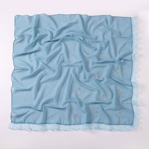 Sciarpa Quadrata in Organza con Fiocco, Strass, Perle e Pizzo, Velo Etnico Hui per Streaming Live e Dropshipping Transfrontaliero - Product Image 6
