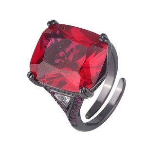 Anillos de Cobre Ecológicos con Circonitas Multicolores de 14*16mm para Mujer, Joyería de Moda para una Elegancia Femenina y Uso Diario Premium - Product Image 1
