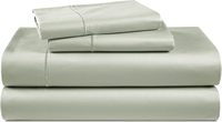 Parure de lit 4 pièces 100 % coton égyptien, drap plat en satin soyeux, drap-housse respirant et taies d'oreiller